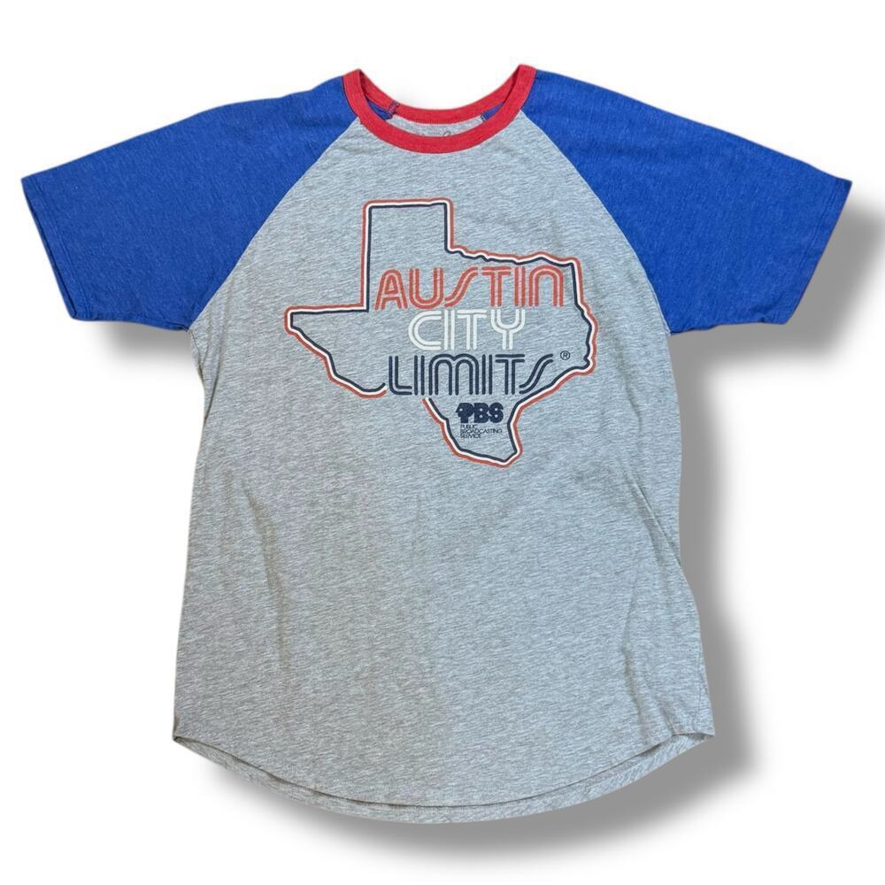 Palmer Cash Apparel Co Womens Austin City Limits ACL Gray Blue T-Shirt XL FITTED